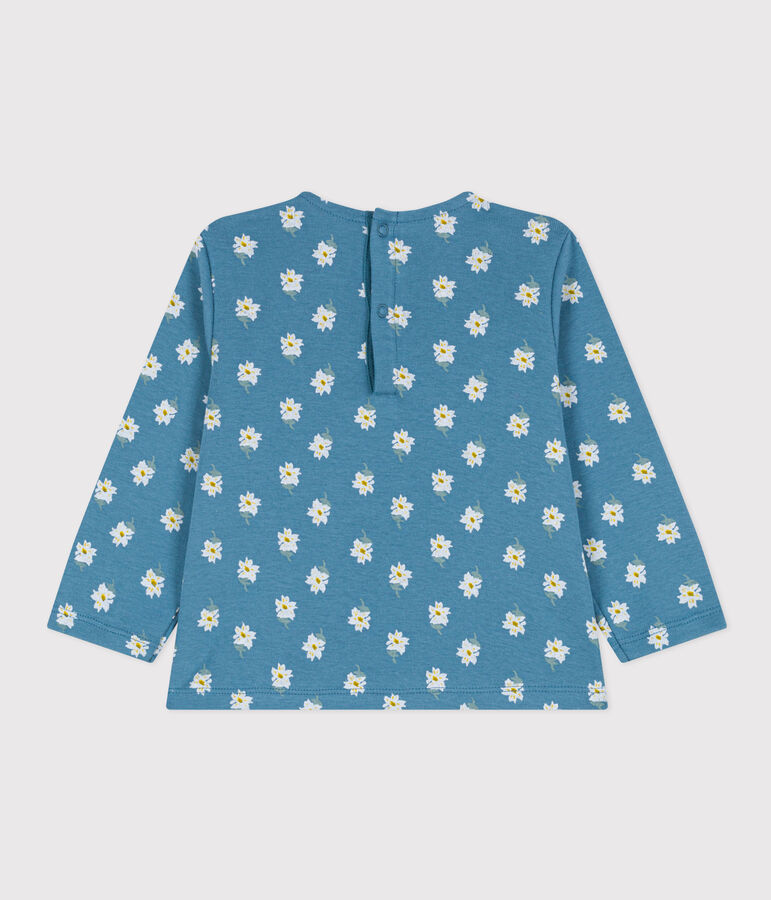 T-shirt a manica lunga in cotone per beb&egrave; blu/multicolore