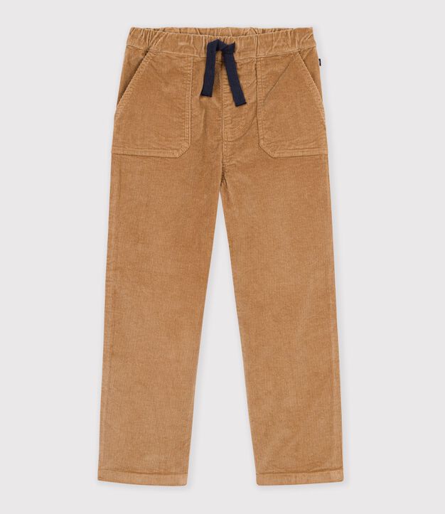 Pantaloni dritti in velluto bambino LATTE