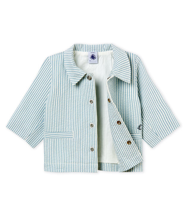 Giacca maschietto a righe blu/bianco
