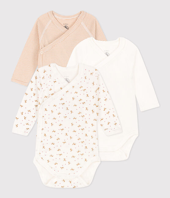 CONFEZIONE DA 3 BODY A MANICHE LUNGHE IN COTONE PER NEONATI variante 2
