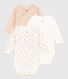 CONFEZIONE DA 3 BODY A MANICHE LUNGHE IN COTONE PER NEONATI