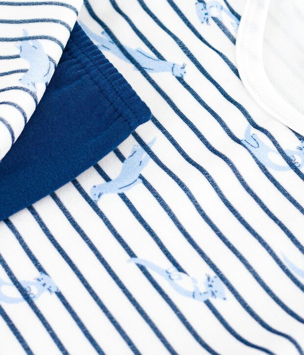 Pyjama  en velours bianco/blu/multicolore