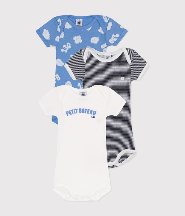 Confezione da 3 body beb&egrave; a maniche corte in cotone multicolore