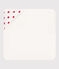 Asciugamano quadrato da bagno con cuori in cotone bianco MARSHMALLOW/rosso TERKUIT