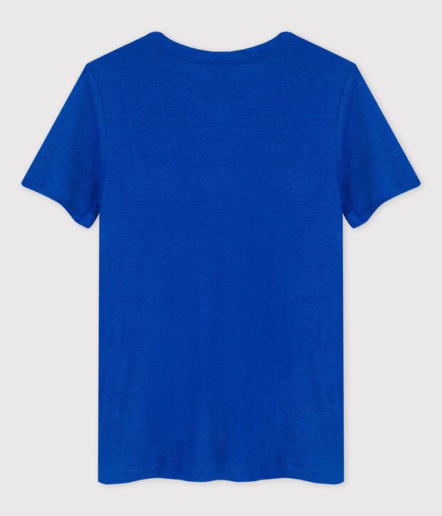 T-shirt L'ICONIQUE in lino donna blu