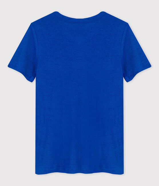 T-shirt L'ICONIQUE in lino donna blu DELFT