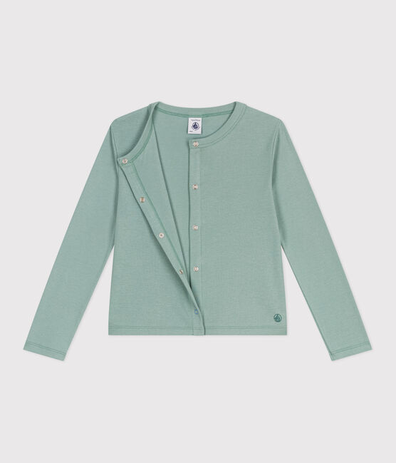Cardigan in cotone tinta unita bambino verde PAUL