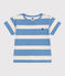 T-shirt a maniche corte in cotone a righe neonato blu ALASKA/ AVALANCHE