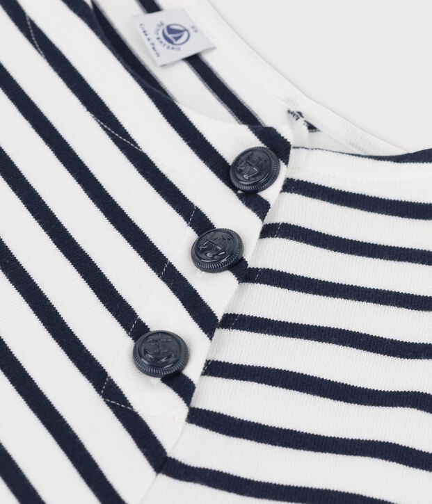Marini&egrave;re abbottonata in cotone Donna bianco/blu