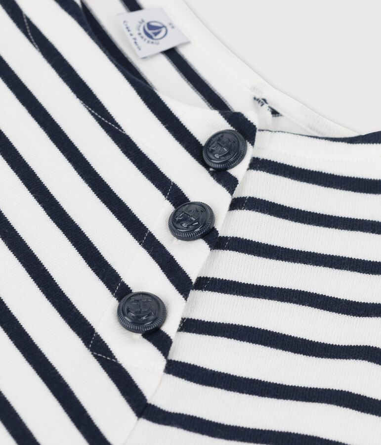 Marini&egrave;re abbottonata in cotone Donna bianco/blu