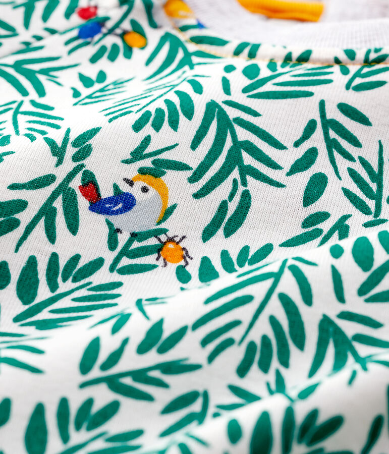 Felpa fantasia in costina beb&egrave; maschio bianco/multicolore