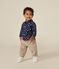 Camicia in flanella neonato blu MEDIEVAL/bianco MARSHMALLOW