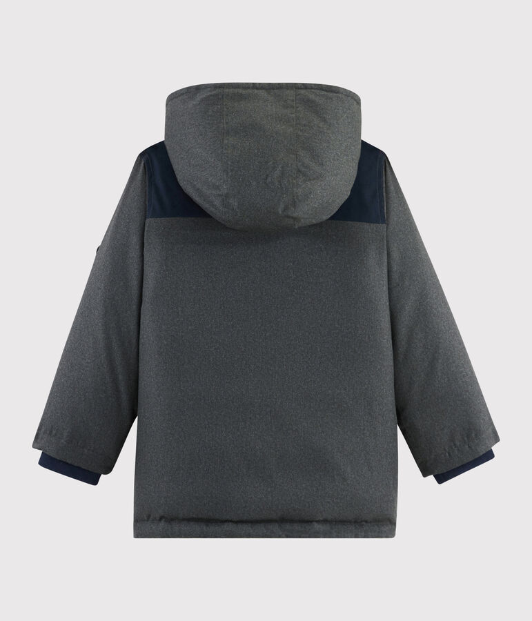 Parka bambino in cotone spalmato grigio