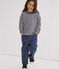 T-shirt bambino a maniche lunghe in tubique blu MEDIEVAL/ MONTELIMAR