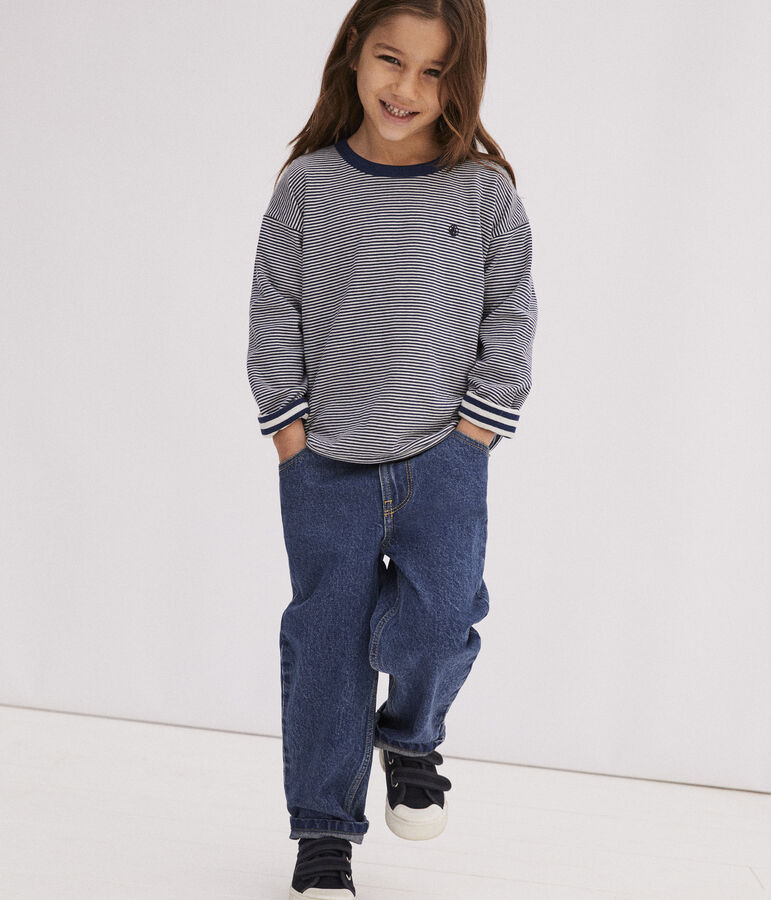 T-shirt bambino a maniche lunghe in tubique blu MEDIEVAL/ MONTELIMAR