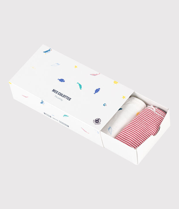 Set di 5 slip bambina in cotone multicolore