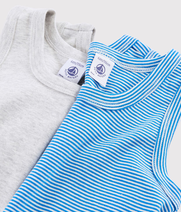 Confezione da 2 canottiere millerighe bambino multicolore