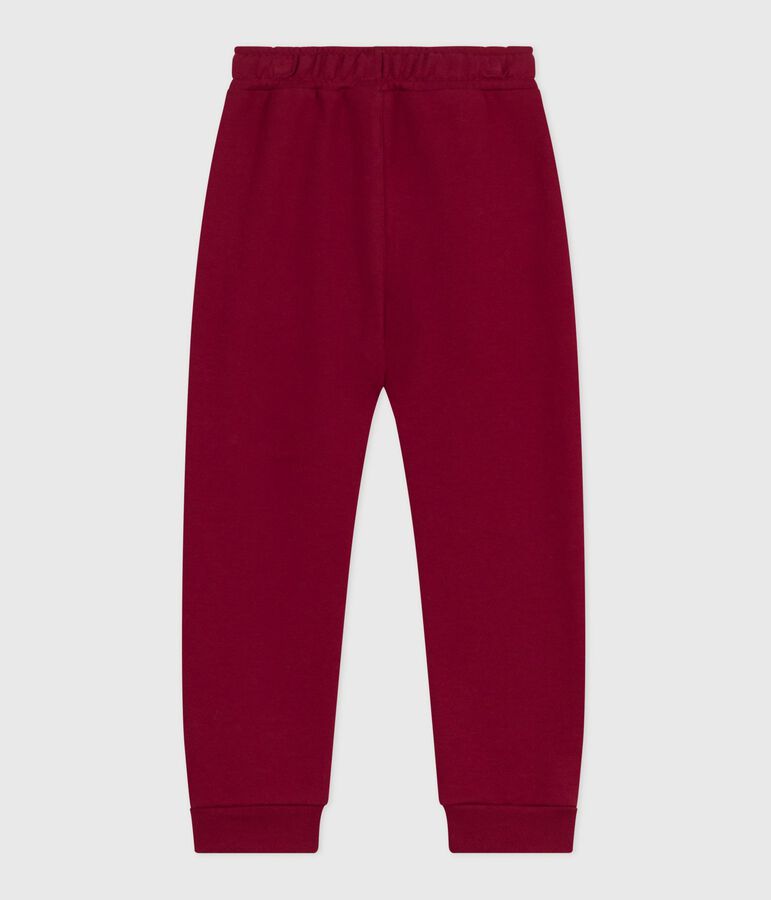 Joggers in cotone tinta unita bambina rosso