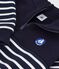 Felpa con mezza cerniera in cotone a righe bambino blu/bianco