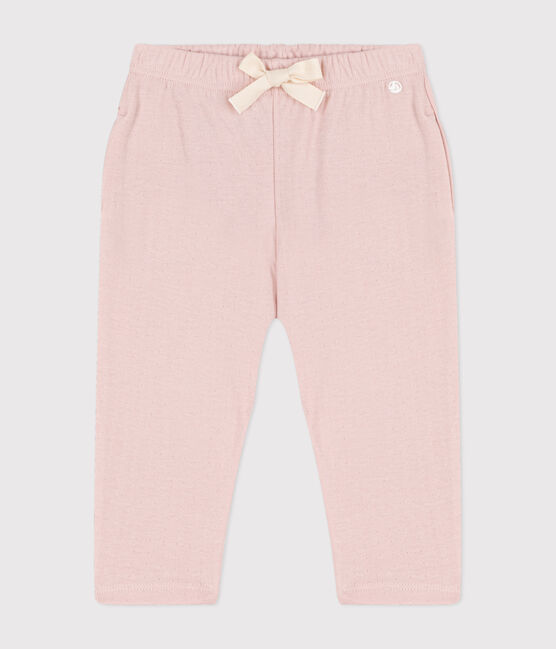 Pantalone bebè in tubique tinta unita rosa SALINE