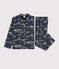 Pigiama corto fantasia Parigi bambino in cotone  blu MEDIEVAL/bianco ECUME