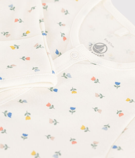 Tutina e sacco nanna con stampa in cotone bianco MARSHMALLOW/bianco MULTICO
