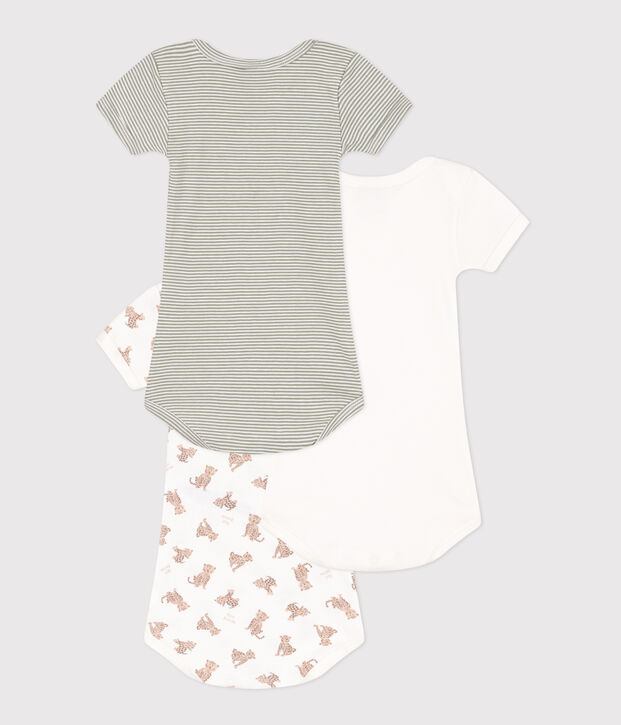 Confezione da 3 body a manica corta leopardi in cotone multicolore