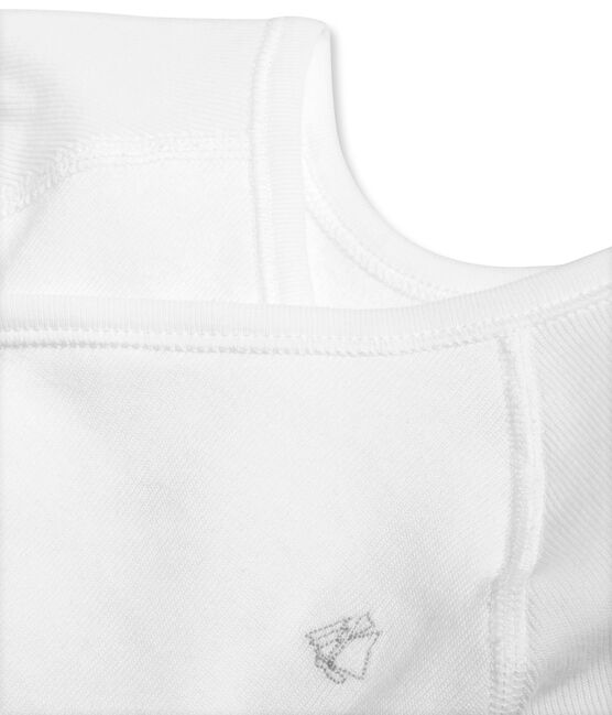Body nascita maniche lunghe bebé unisex in cotone grattato bianco Ecume