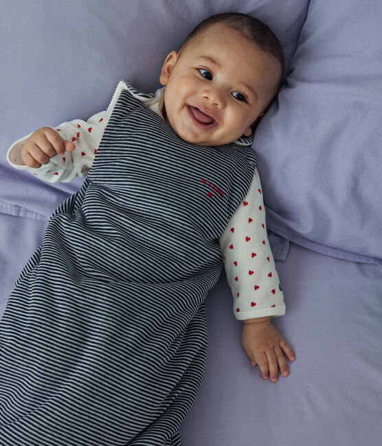 Sacco nanna in velluto neonato TOG 2,5 blu SMOKING/bianco MARSHMALLOW