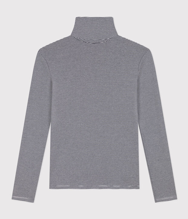 T-shirt dolcevita L'ICONIQUE in cotone Donna blu/bianco