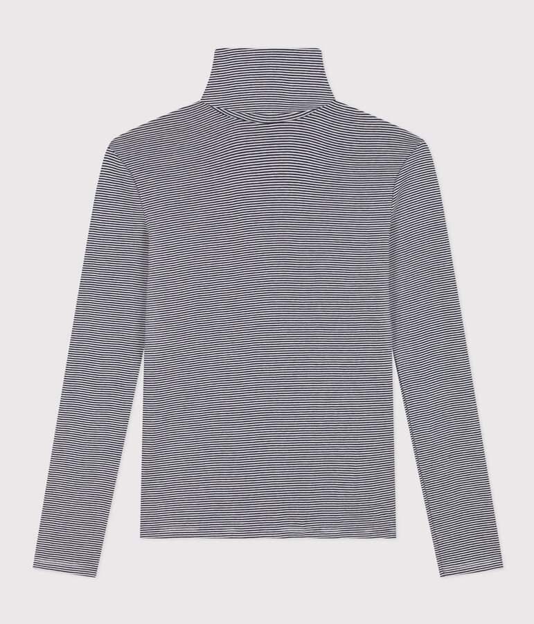 T-shirt dolcevita L'ICONIQUE in cotone Donna blu/bianco