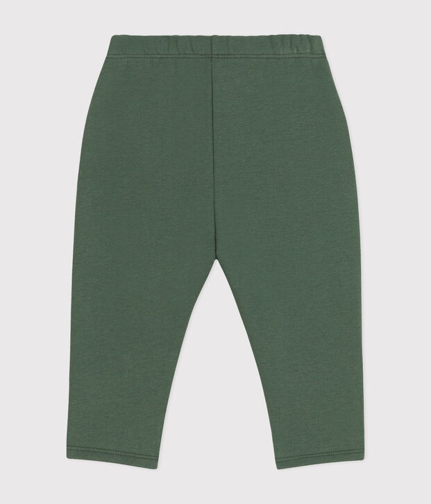 Pantaloni in tessuto felpato per beb&egrave; verde