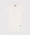 Body con colletto polo in cotone a manica corta bebè bianco MARSHMALLOW