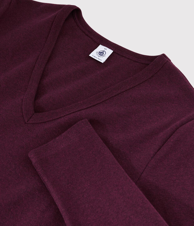 T-shirt iconica scollo a V donna rosso