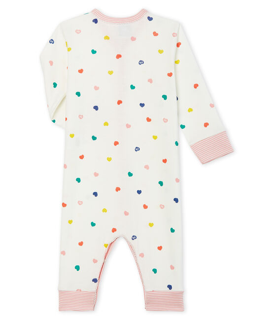 Tutina senza piedi a costine per bebé femmina bianco MARSHMALLOW/ MULTICO CN