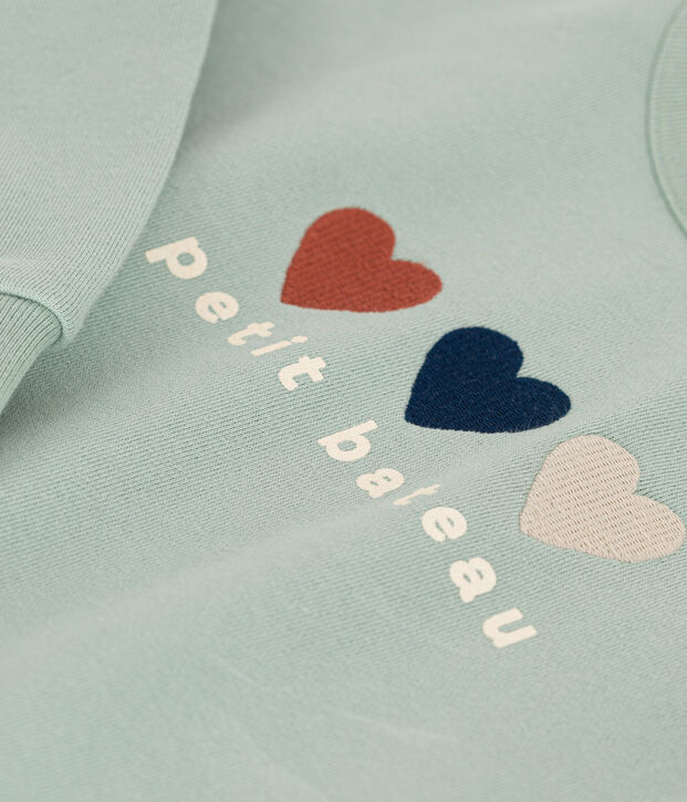 Maglia in tessuto felpato bambina verde