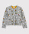 Cardigan in tubique bambina grigio SUBWAY/bianco MULTICO