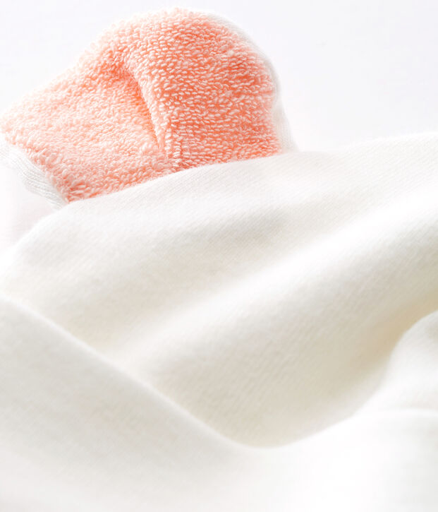 Cappellino beb&egrave; a costine bianco