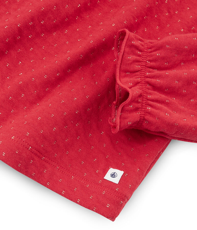 Pigiama bambina in tubique e costina rosso/giallo