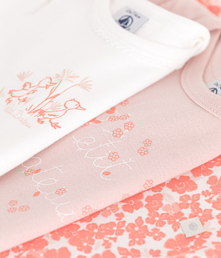 Confezione da 3 body beb&egrave; a maniche corte in cotone multicolore