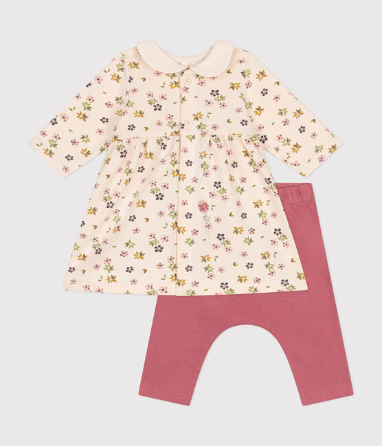 Abito e leggings in cotone neonato bianco AVALANCHE/ MULTICO