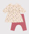 Abito e leggings in cotone neonato bianco AVALANCHE/ MULTICO