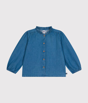 Blusa a maniche lunghe in denim bambina - 2