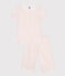 Pigiama capri in cotone con stampa a fiori bambina MARSHMALLOW/ PANTY