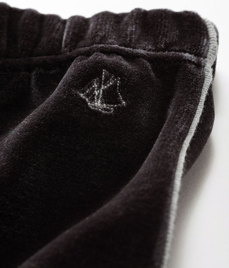 Pantalone beb&egrave; maschio in maglia di velluto nero