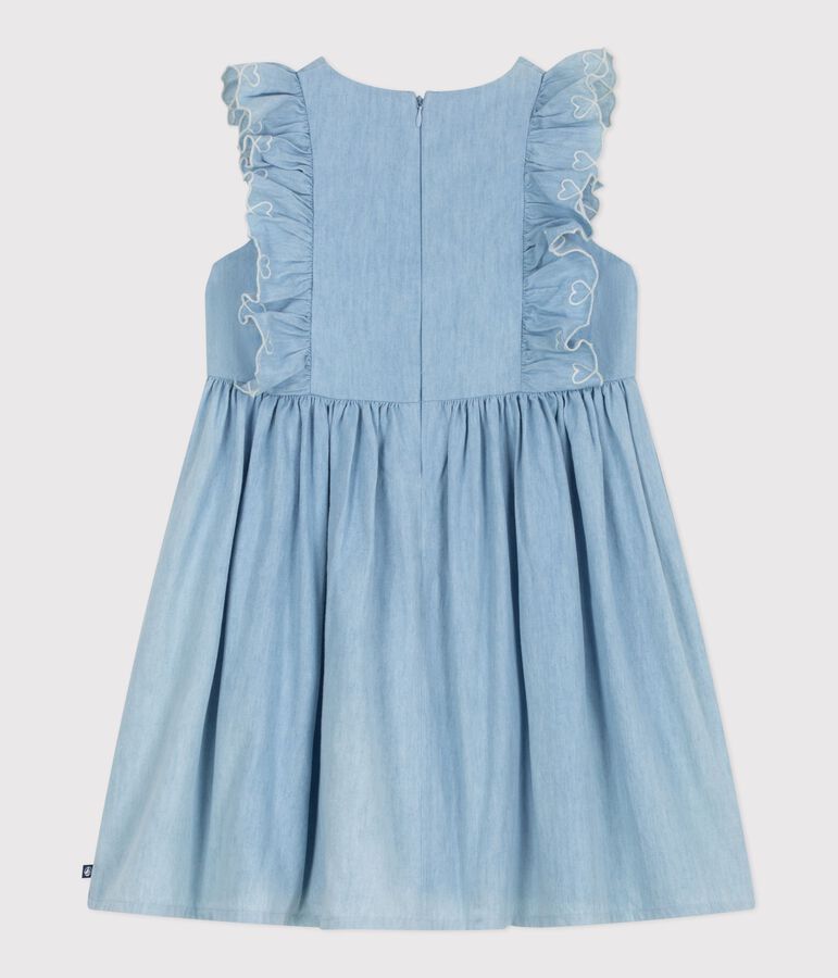 Abito senza maniche in cotone bambina blu