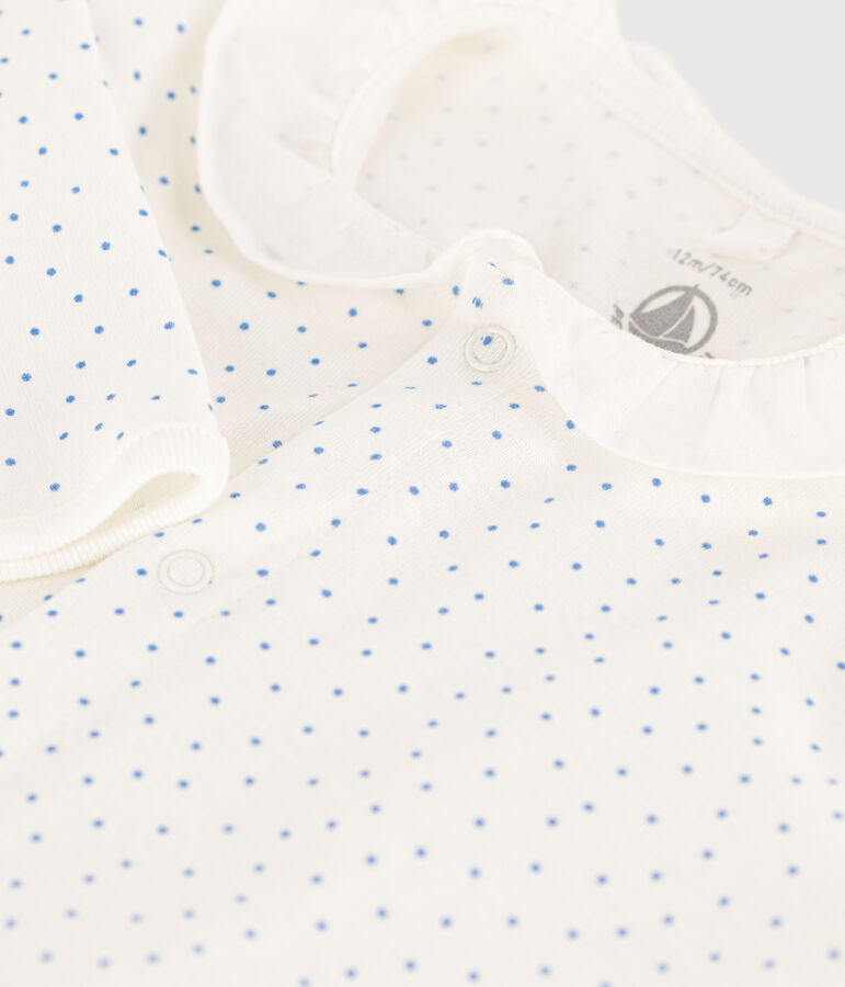 Tutina pigiama a pois in cotone bianco MARSHMALLOW/ EDNA
