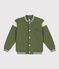 Giacca stile teddy in cotone bambino verde OLIVINE/ MILK