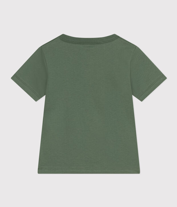 T-shirt stampata in jersey leggero bambino verde