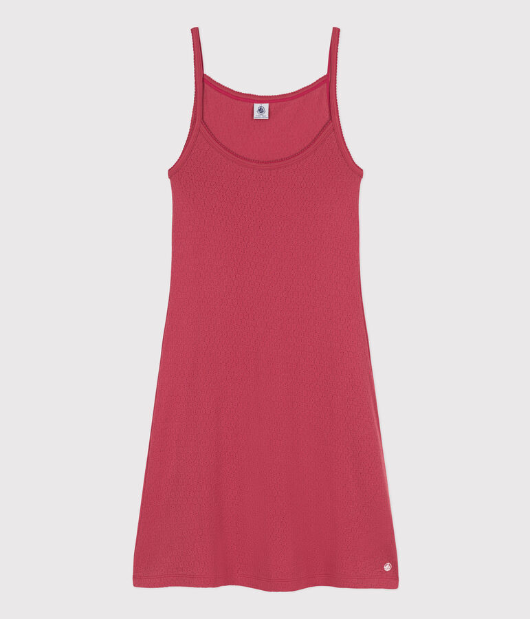 Camicia da notte tinta unita in cotone traforato donna rosa PAPI